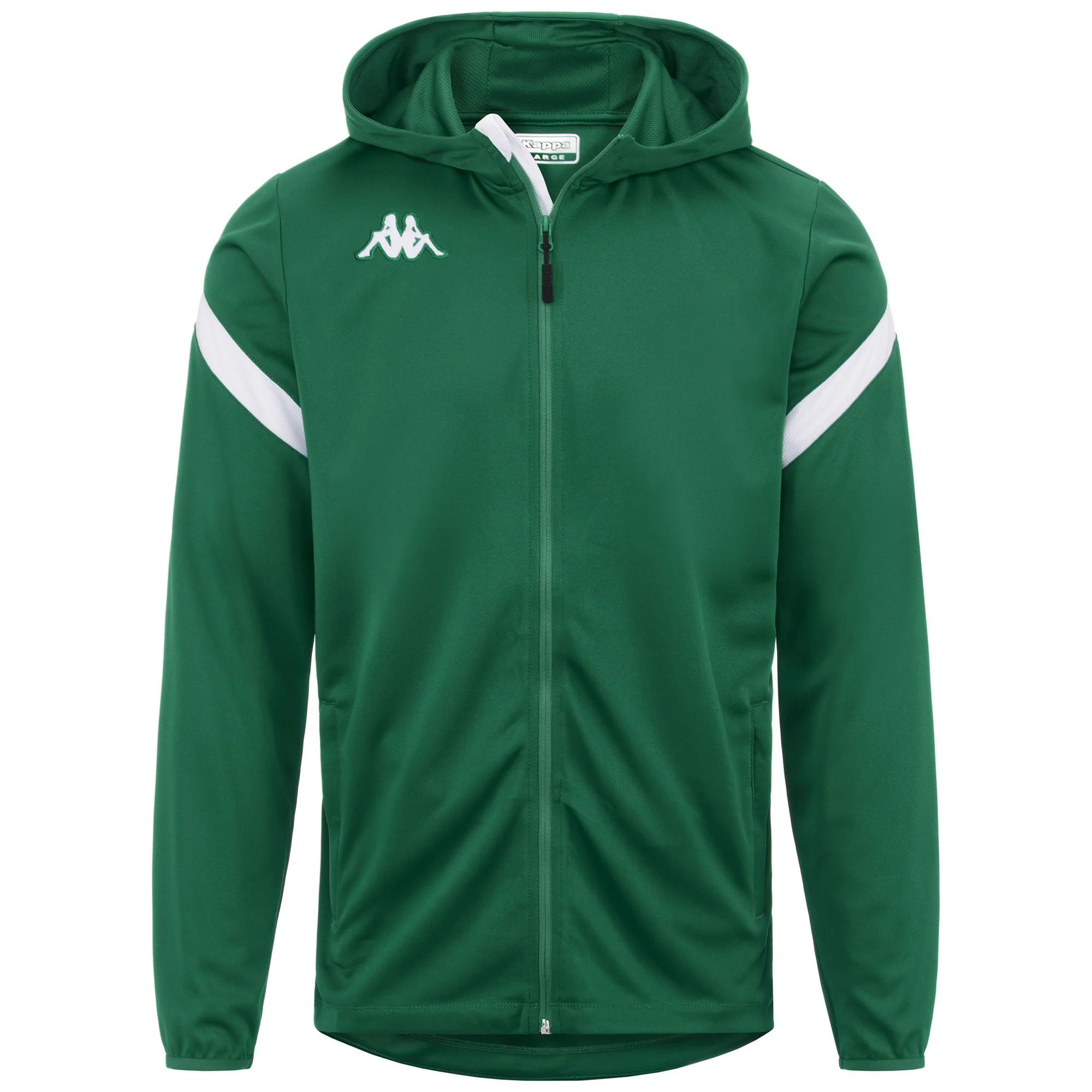 KAPPA4FOOTBALL DOLVE - Fleece - Hoodie Full Zip - Man - GREEN-WHITE