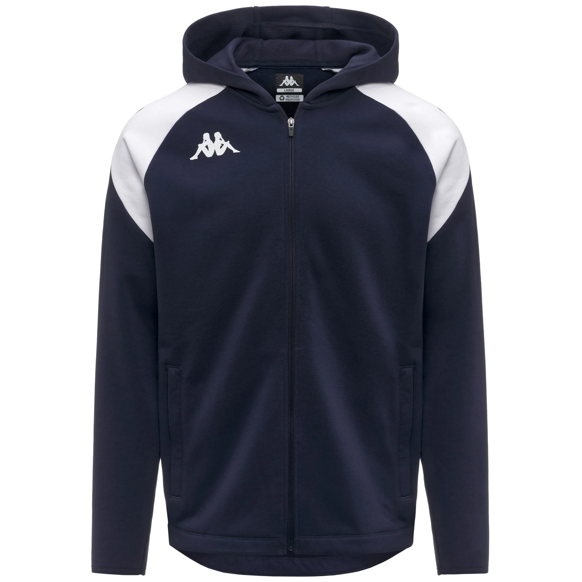 KAPPA4FOOTBALL   LIANTOZI - Fleece - Hoodie Full Zip - Man - BLUE MARINE-WHITE