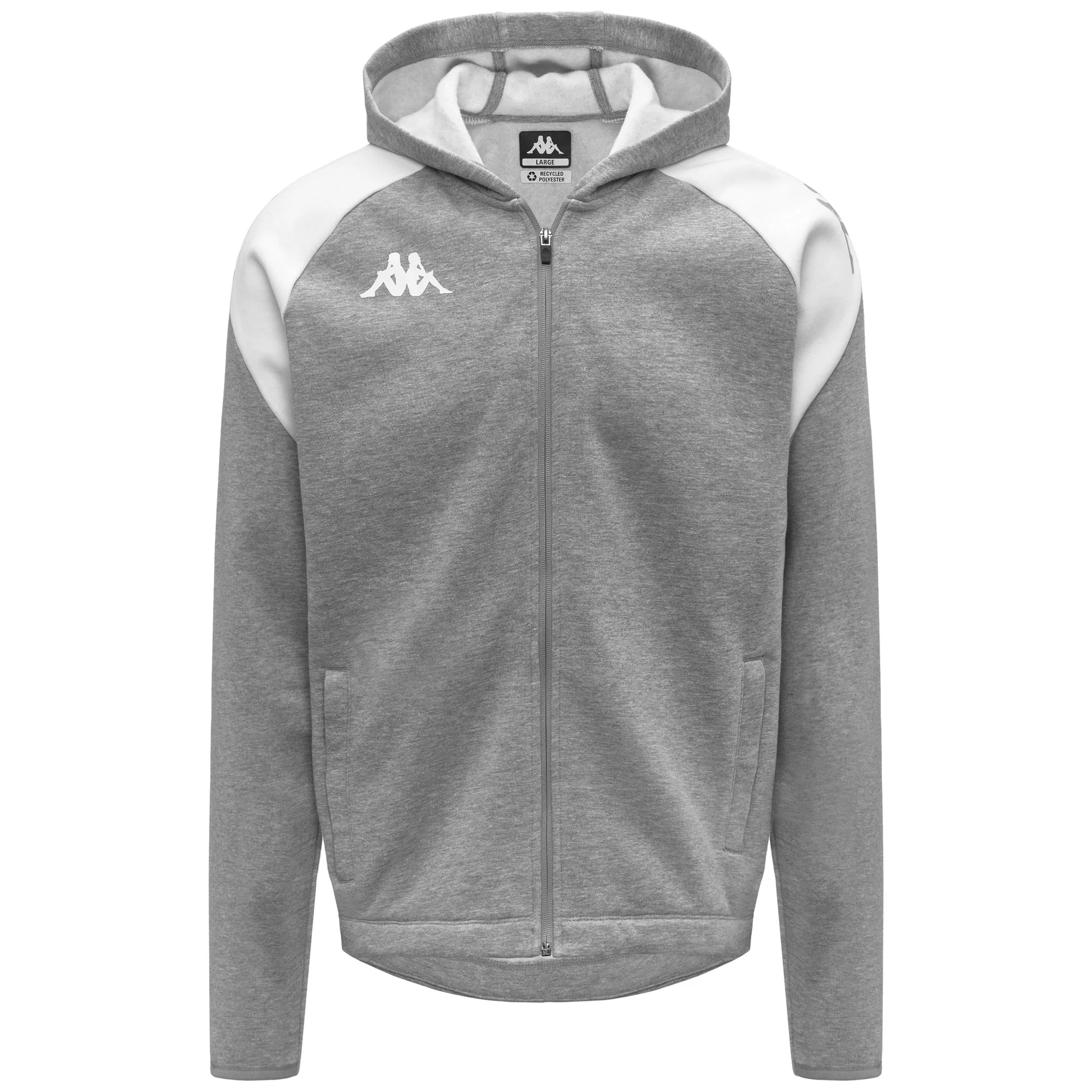 KAPPA4FOOTBALL   LIANTOZI - Fleece - Hoodie Full Zip - Man - GREY MELANGE-WHITE