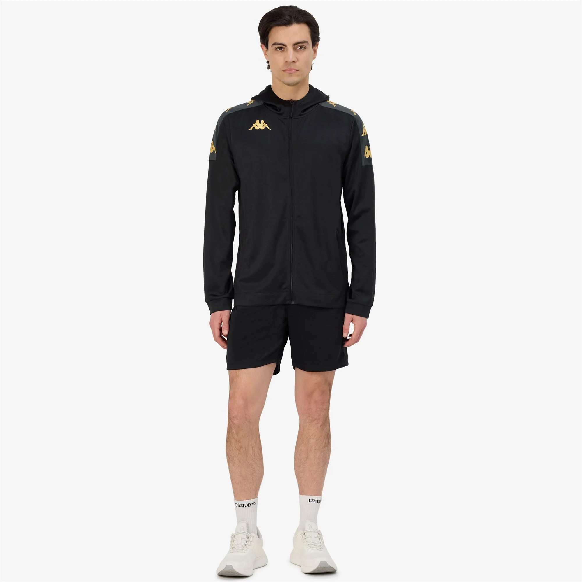KAPPA4FOOTBALL GREVOLO - Fleece - Hoodie Full Zip - Man - BLACK-GREY DK