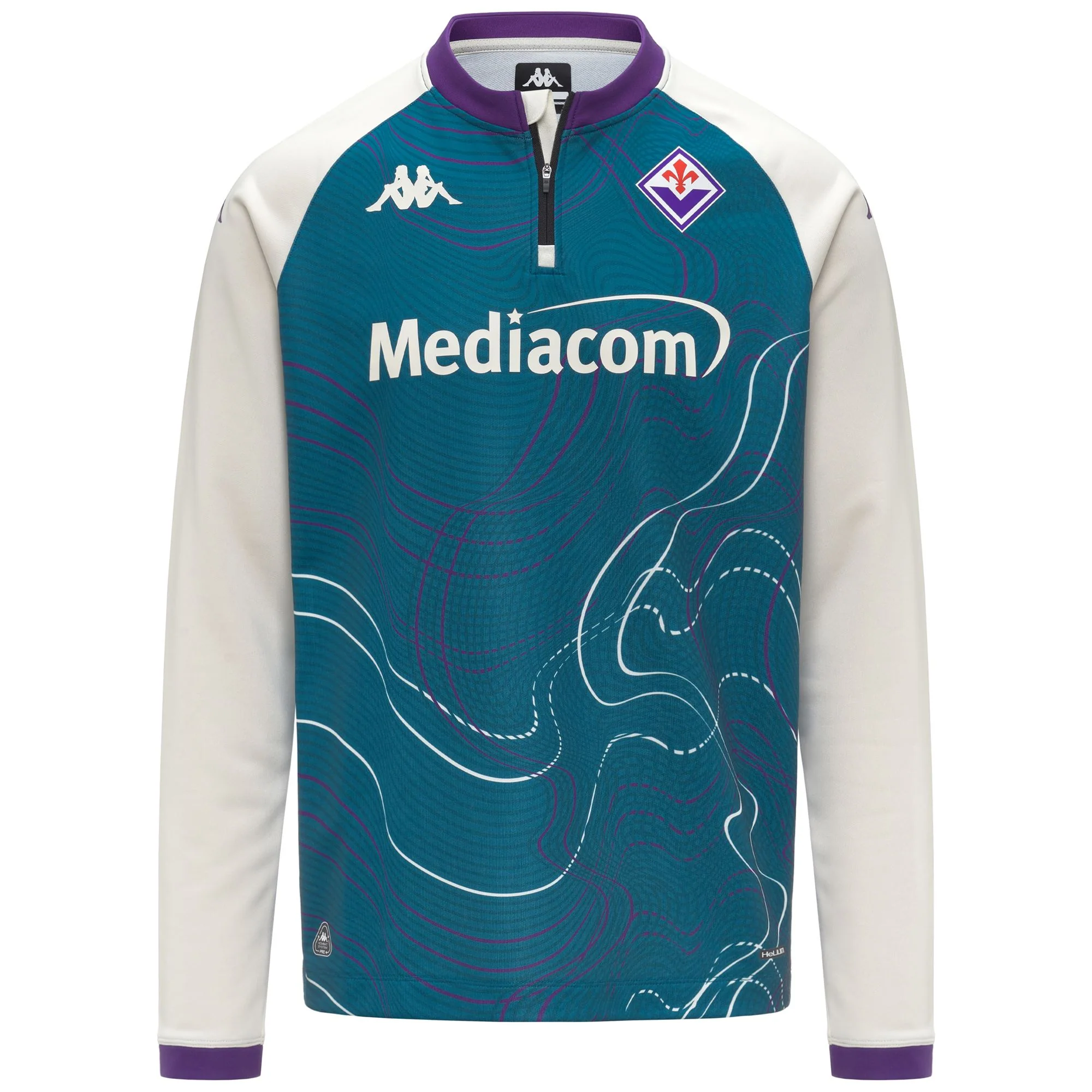 MUZIRAPRE PRO FIORENTINA - Fleece - Jumper - Man - TURQUOISE CRYSTAL-WHITE WHISPER-VIOLET INDIGO