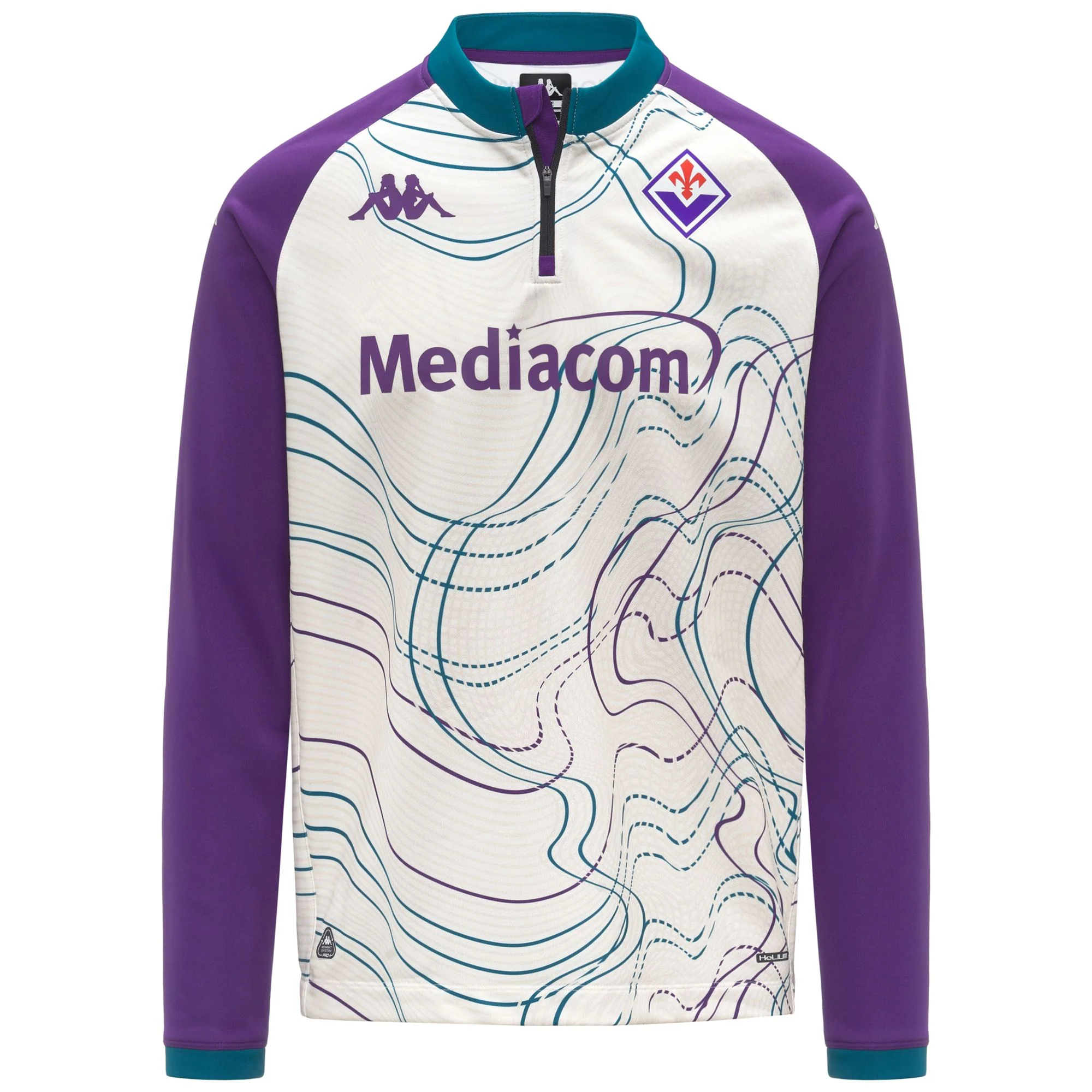 MUZIRAPRE PRO FIORENTINA - Fleece - Jumper - Man - WHITE WHISPER-VIOLET INDIGO-TURQUOISE CRYSTAL