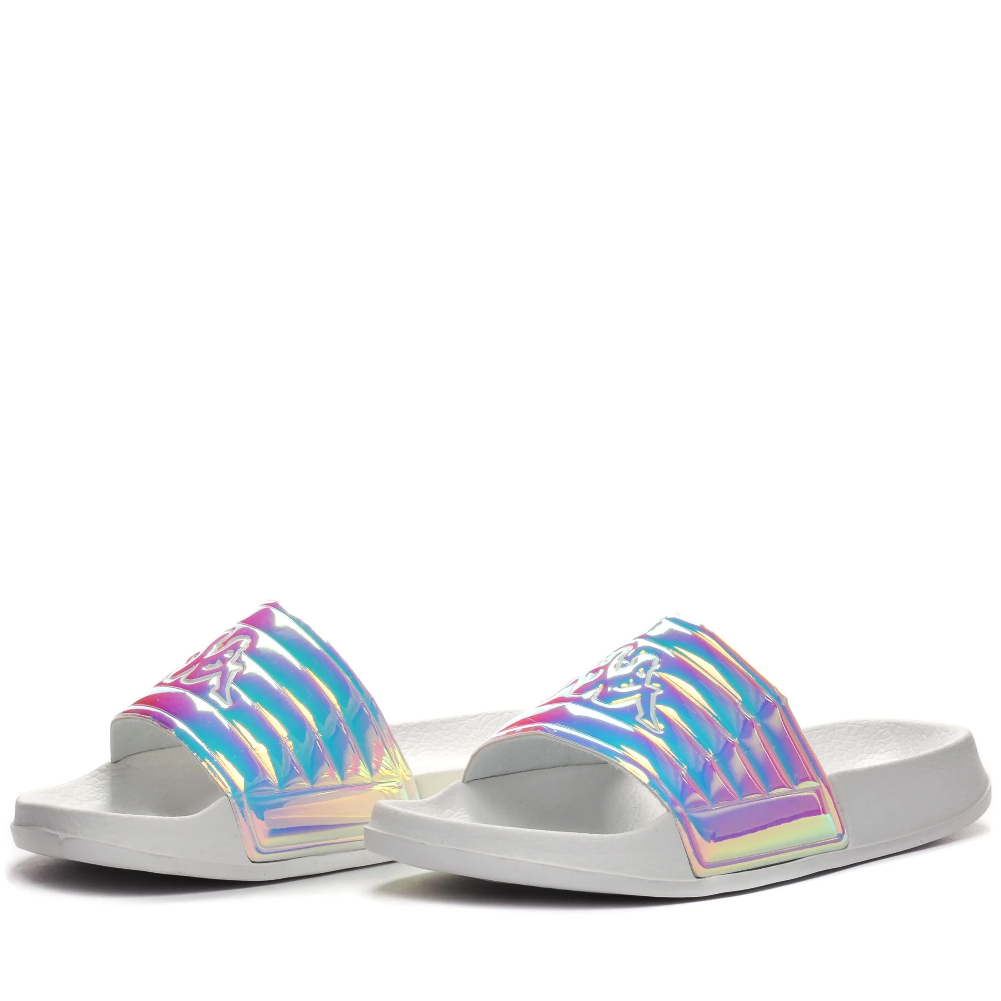 LOGO NOLES 4 KID - Flip-Flops - Stripe - Girl - WHITE-IRIDISCENT