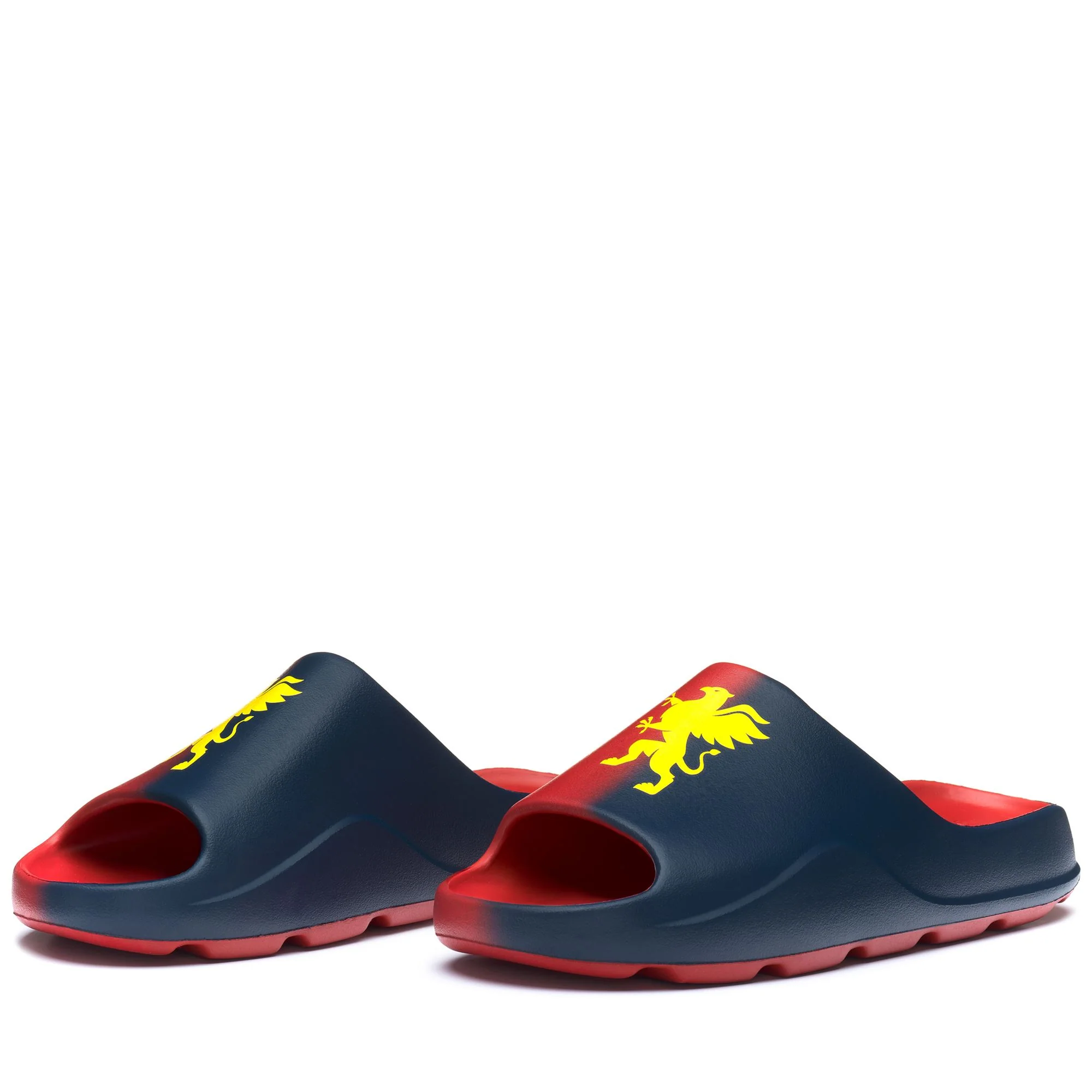PLUME 2 GENOA FC - Flip-Flops - Stripe - Unisex - BLUE DK-RED BLAZE-YELLOW DANDELION