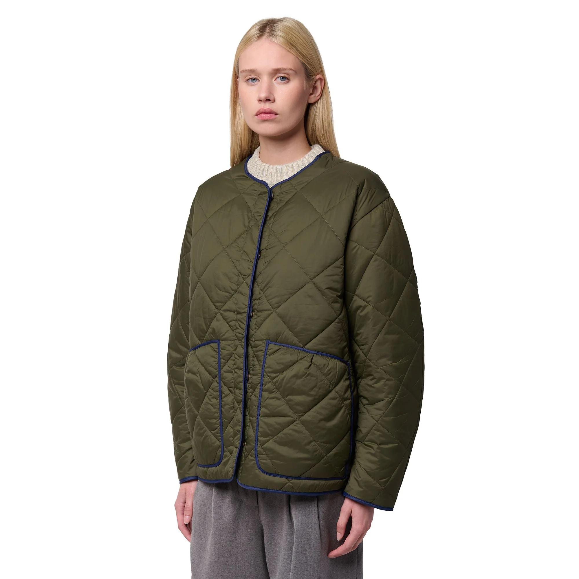 LOUISE - Jackets - Short - Woman - GREEN MILITARY-BLUE IRIS
