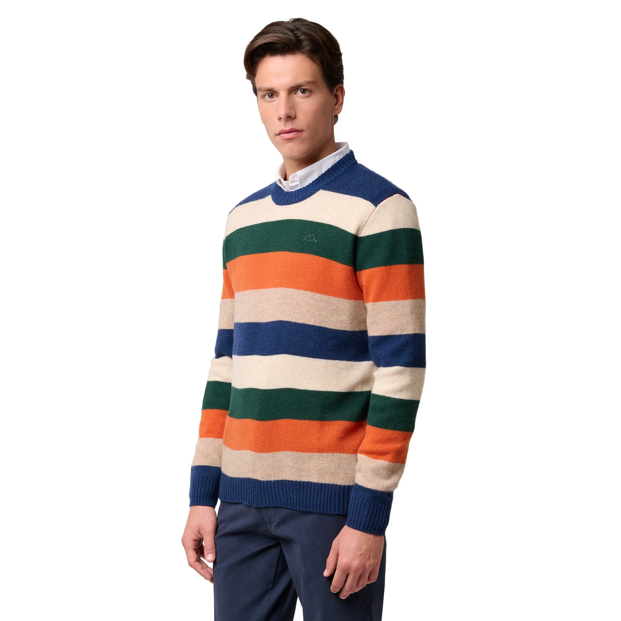 AGASSIE - KNITWEAR - Pull  Over - Man - BLUE IRIS-BEIGE DK-ORANGE DK-GREEN JUNE-BEIGE CLAY