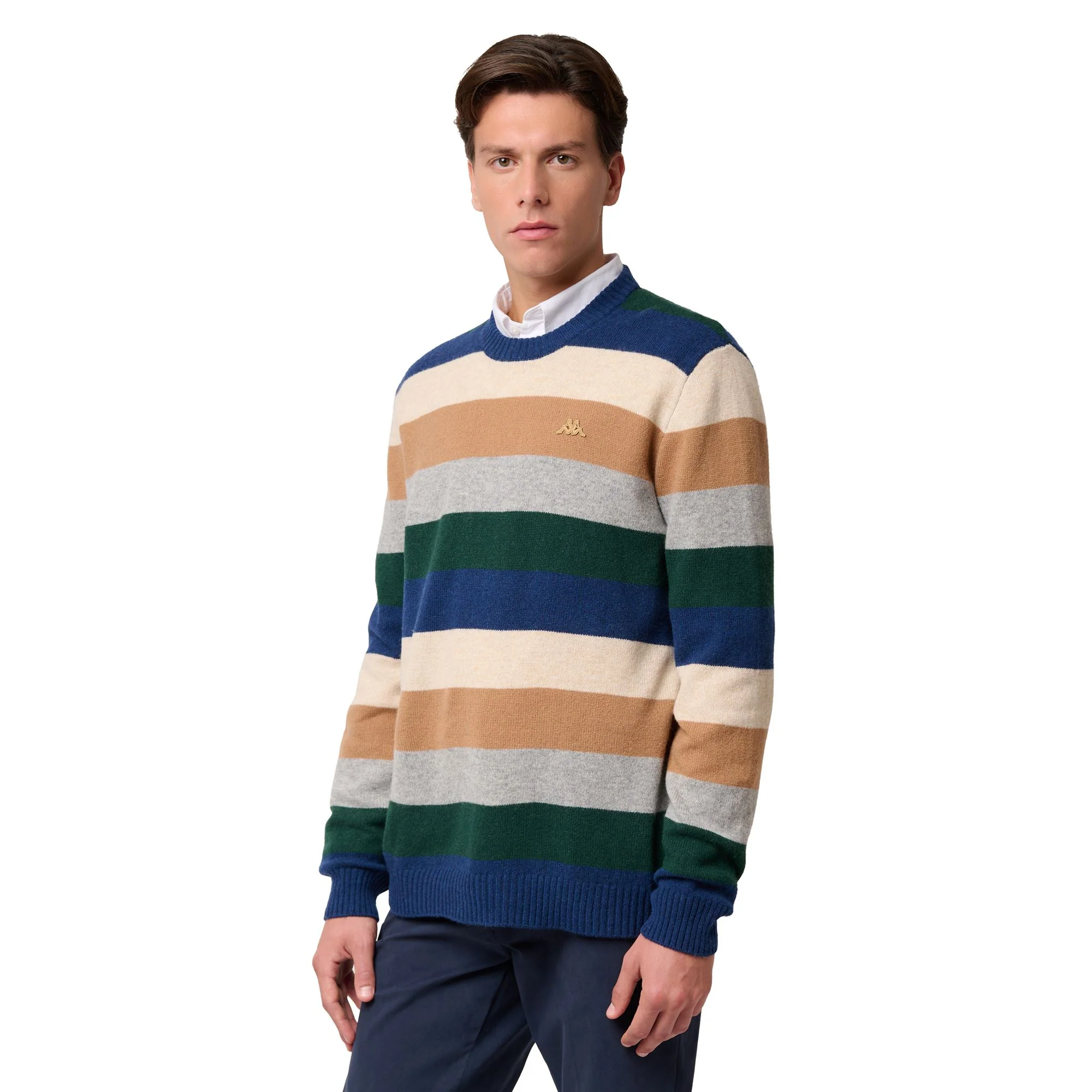 AGASSIE - KNITWEAR - Pull  Over - Man - BLUE IRIS-GREEN JUNE-GREY FROST-BEIGE COFFEE-BEIGE CLAY