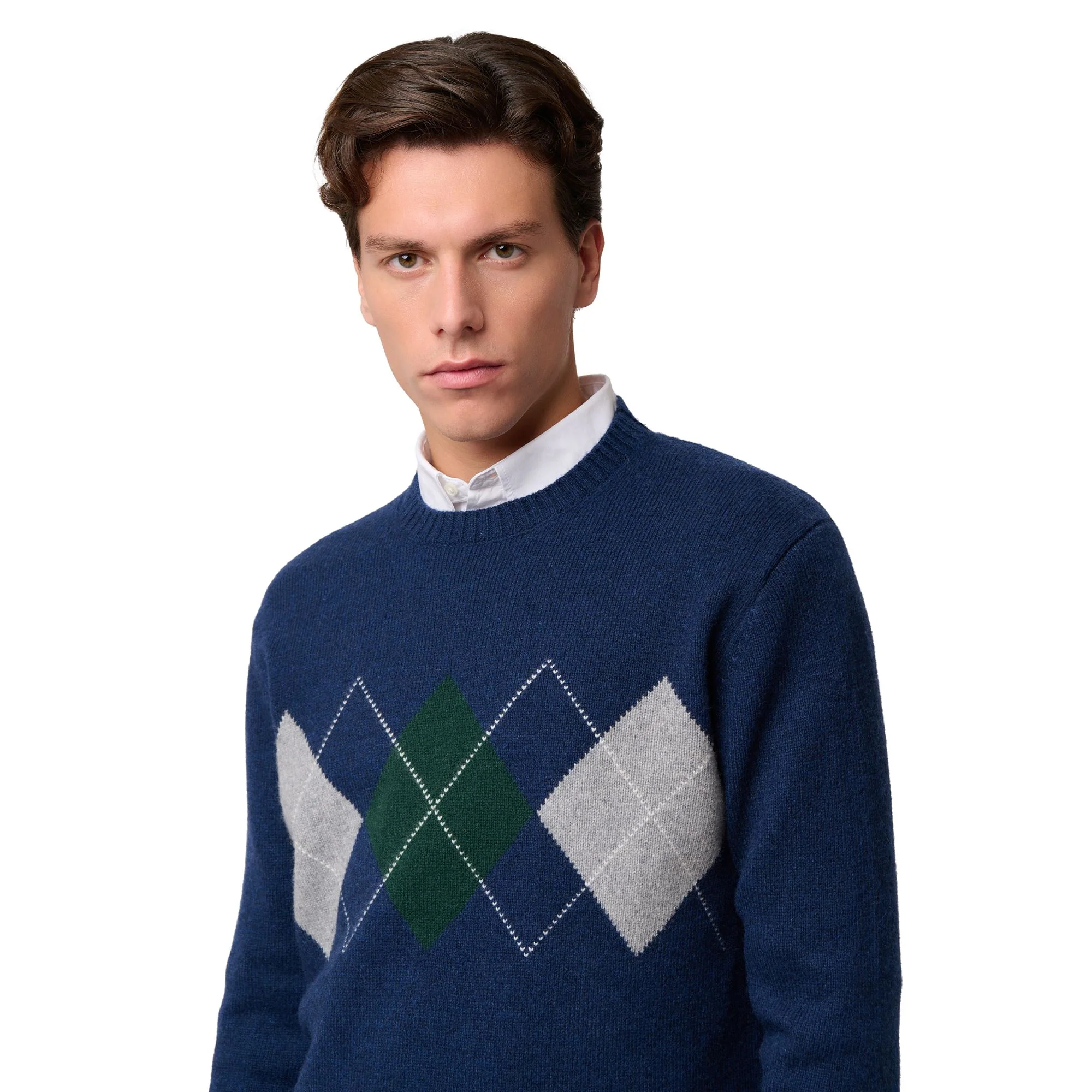 AVALON - KNITWEAR - Pull  Over - Man - BLUE IRIS-GREY FROST-GREEN JUNE-WHITE NATURAL - Image 6