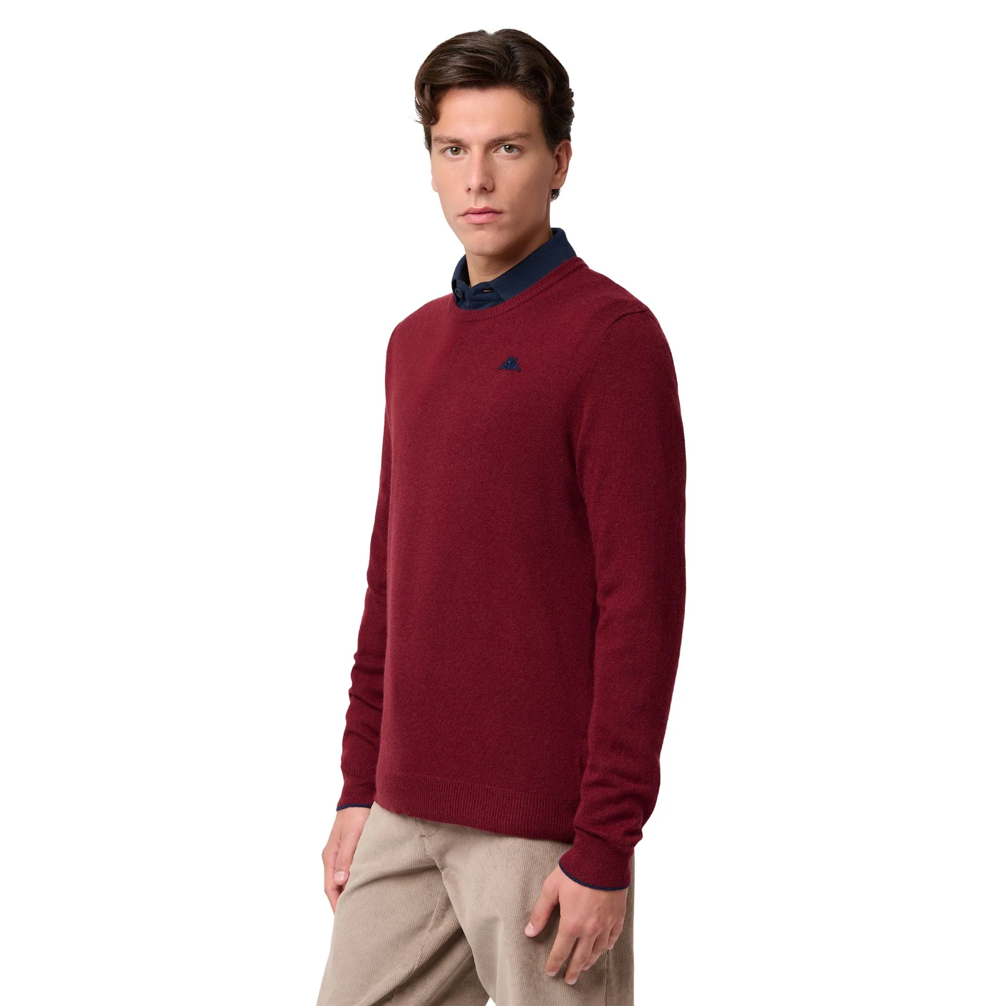 GRAVER - KNITWEAR - Pull  Over - Man - RED POMEGRANATE-BLUE IRIS