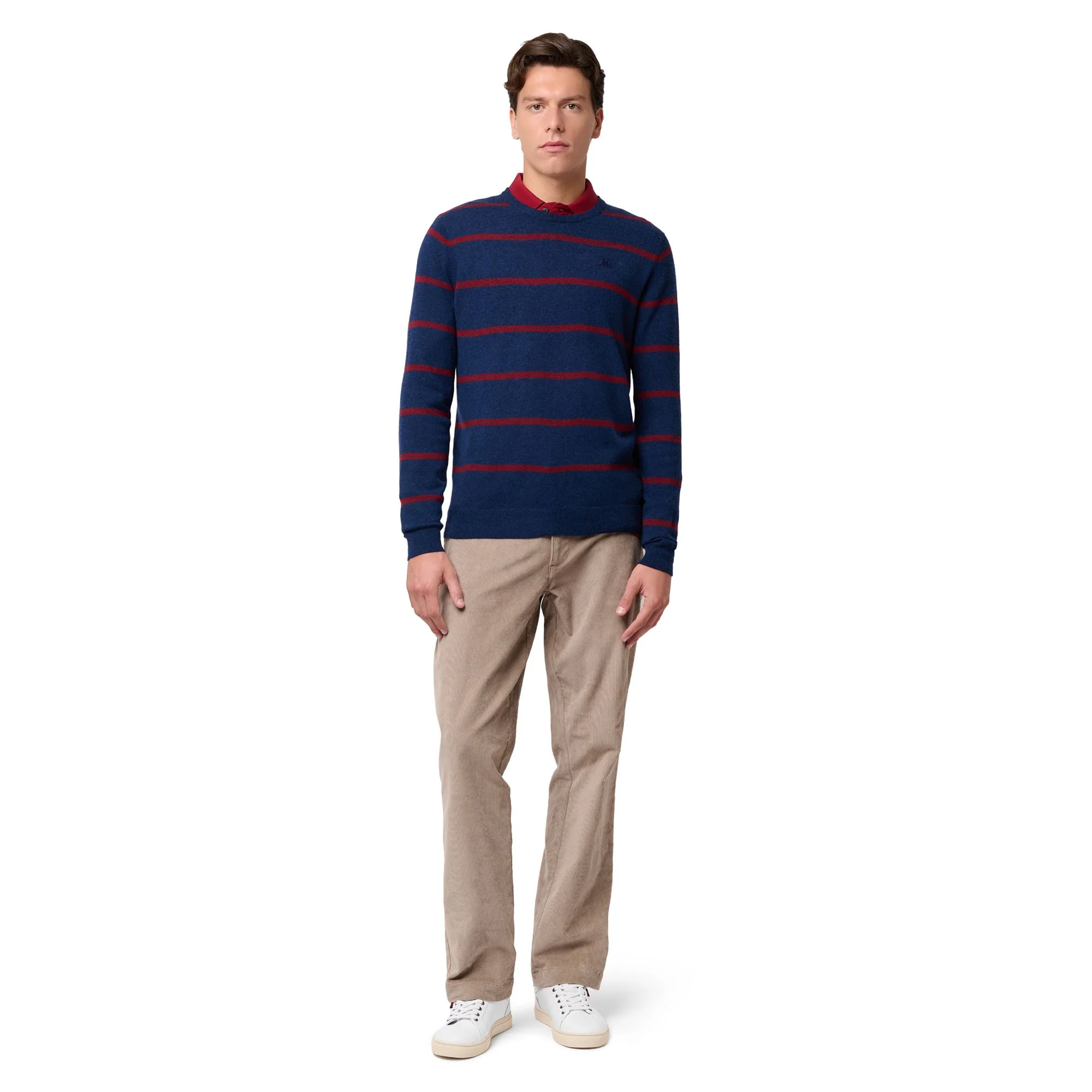 GROS - KNITWEAR - Pull  Over - Man - BLUE IRIS-RED POMEGRANATE - Image 6