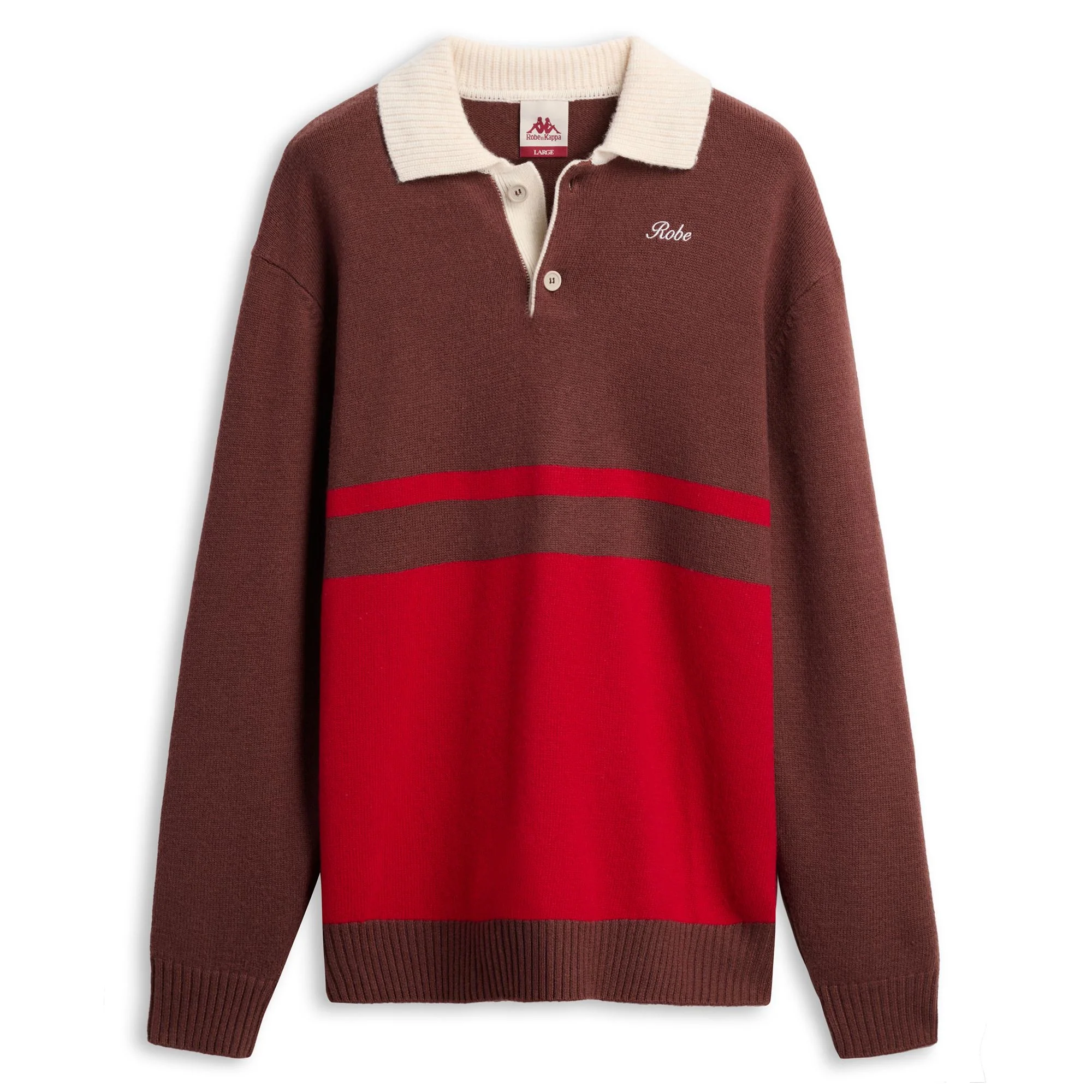 ROBE GIOVANI  LUSAKA - KNITWEAR - Polo - Man - BROWN LAB-RED CHERRY-BEIGE NATURAL