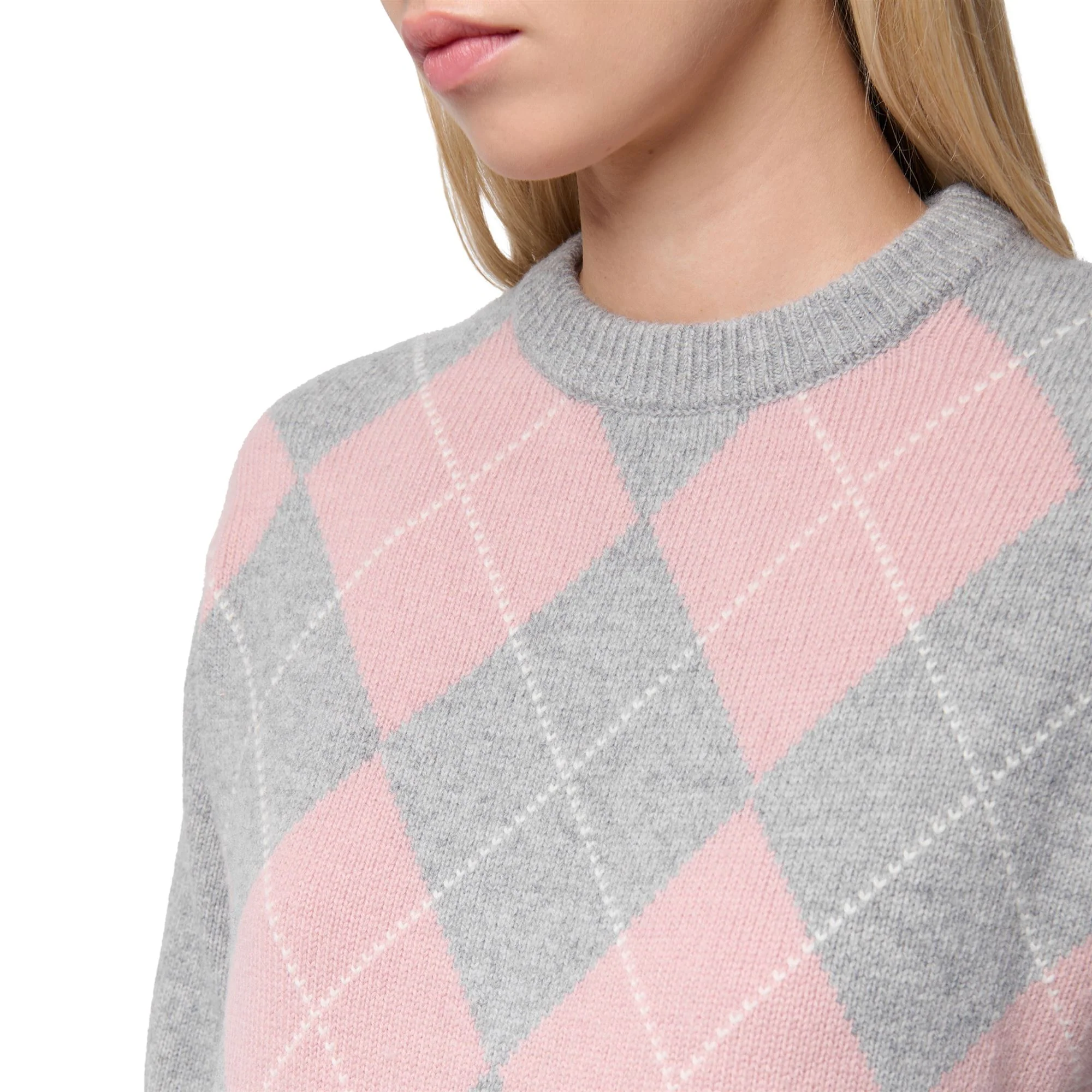 HILMA - KNITWEAR - Jumper - Woman - GREY FROST-PINK ZEPHYR-WHITE NATURAL - Image 6