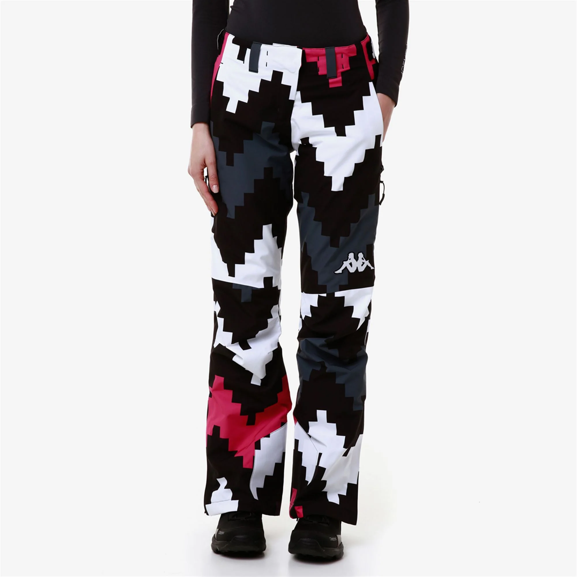 6CENTO 665PG - Pants - Sport Trousers - Woman - BLACK-FUCHSIA PURPLE-WHITE MILK-GREY ASPHALT GRAPHIC