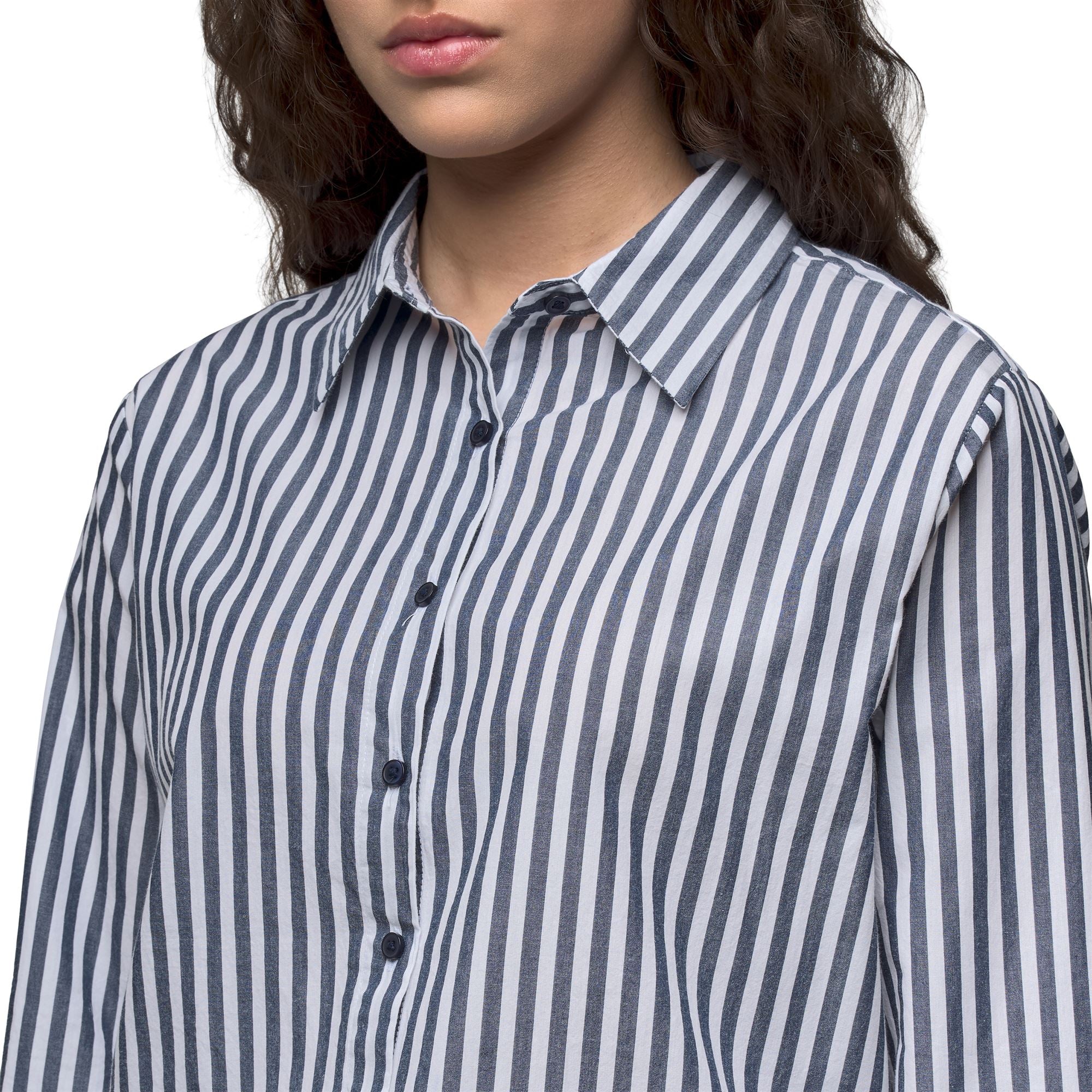 RAYANE - SHIRTS - CLASSIC - Woman - BLUE IRIS-WHITE - Image 3