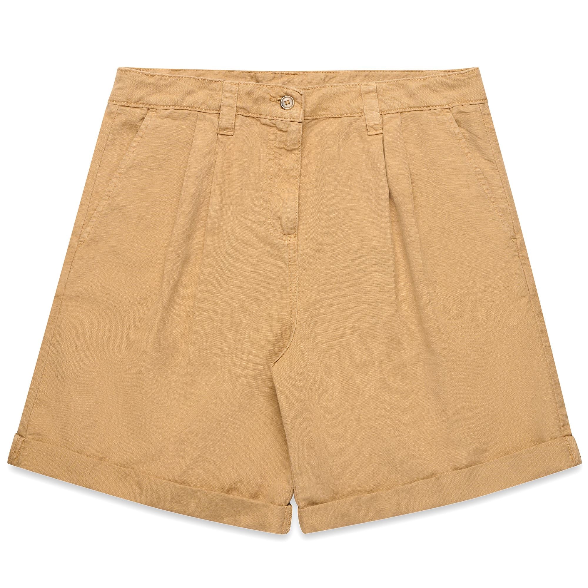 YVONNE LIGHT LINEN - Shorts - CHINO - Woman - BEIGE INCENSE