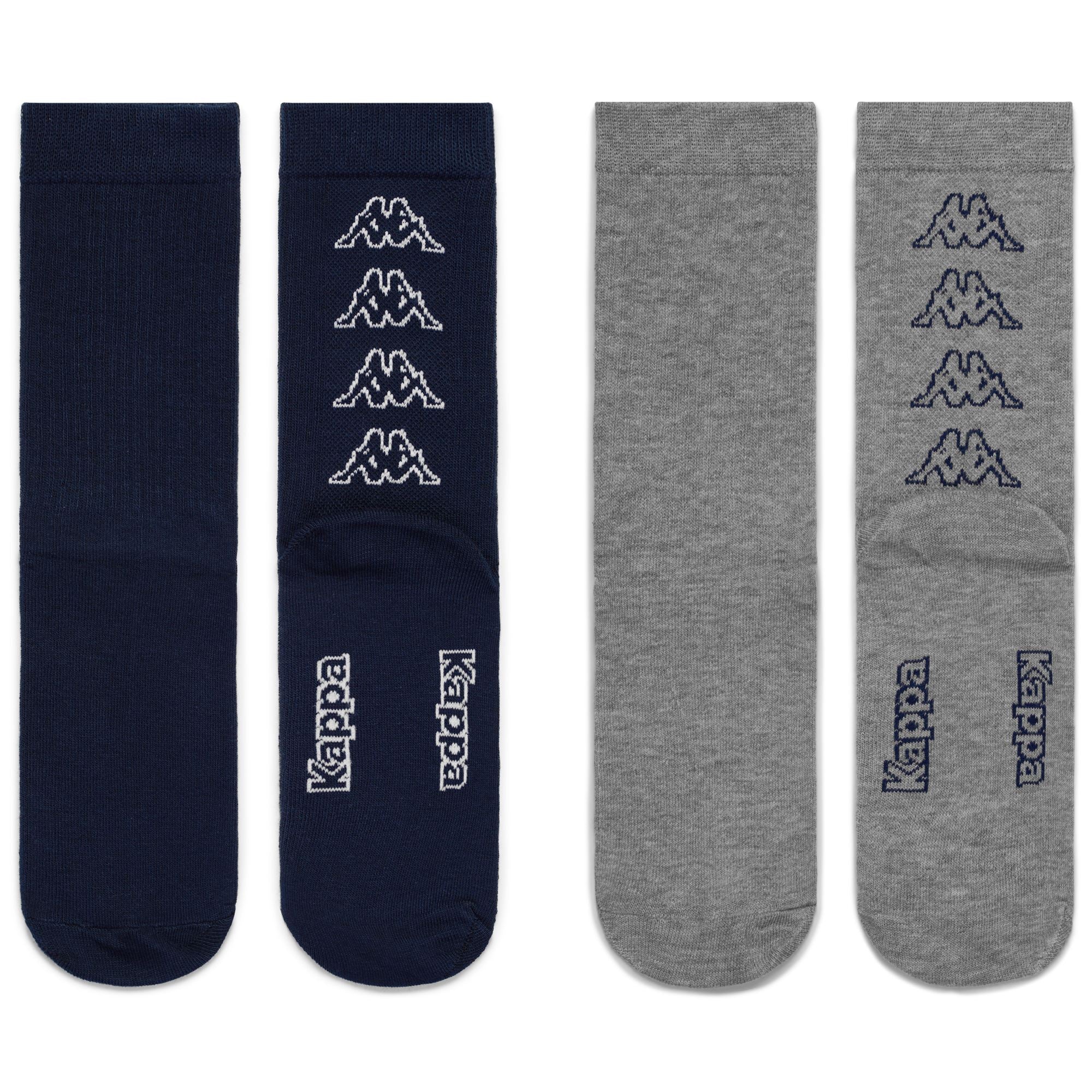 ASTO 2PACK - Socks - Quarter High Sock - Man - NAVY-LT GREY MEL