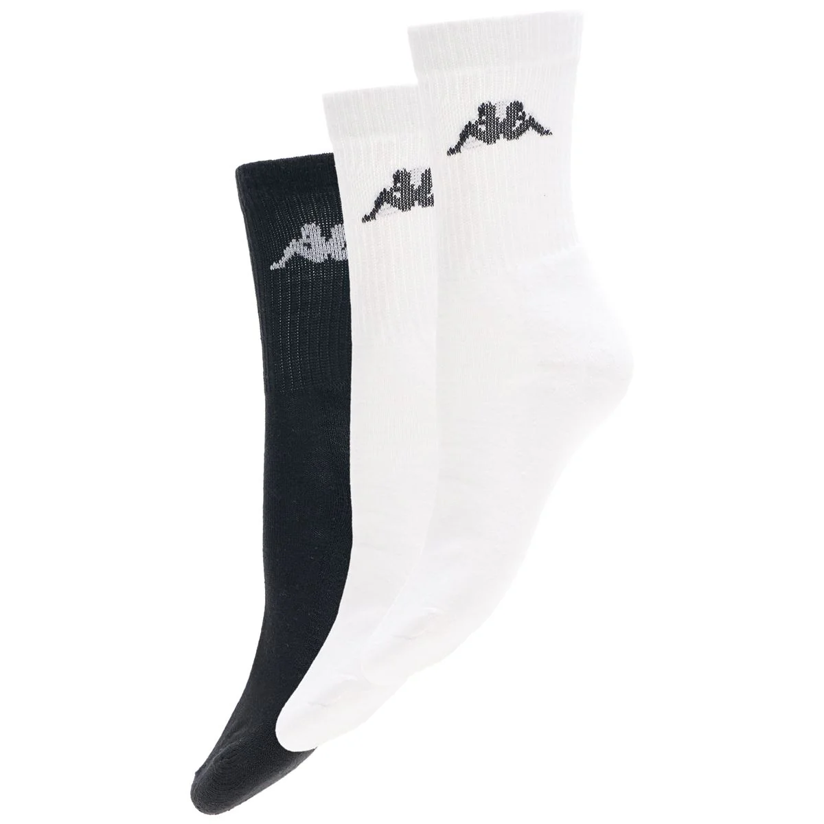 KAPPA4TRAINING CHIMIDO 3PACK - Socks - Ankle Sock - Unisex - WHITE-WHITE-BLACK